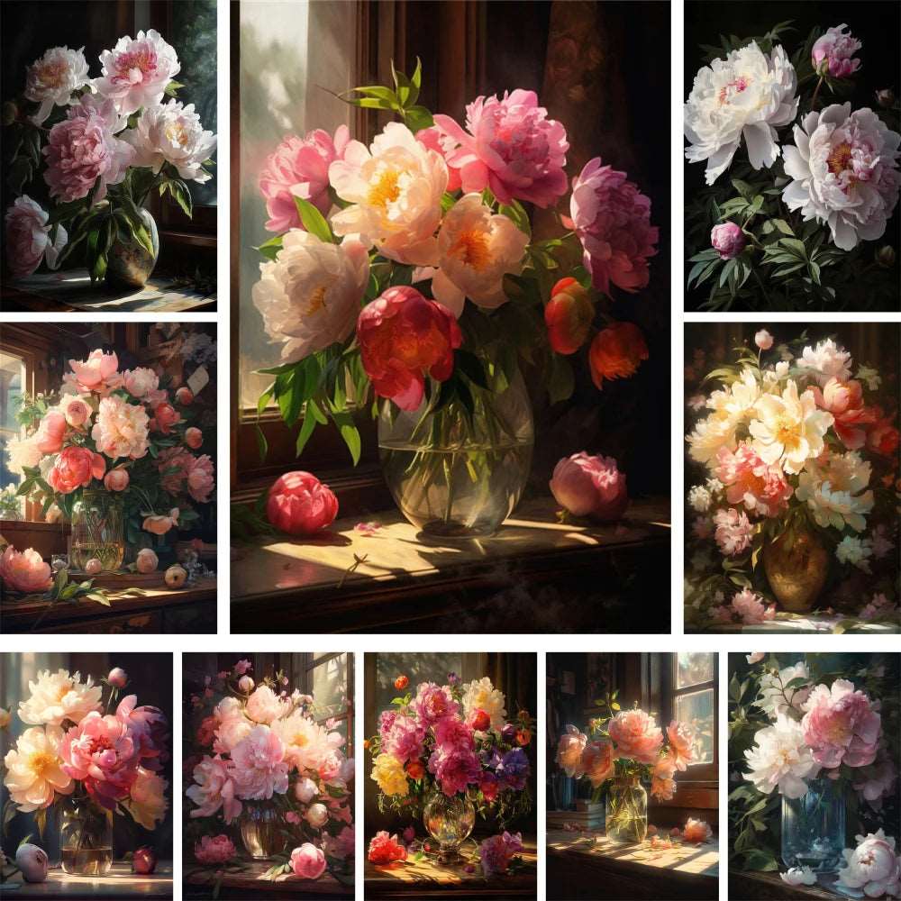 Paint By Numbers - Peony Flowers (HMA 109146)